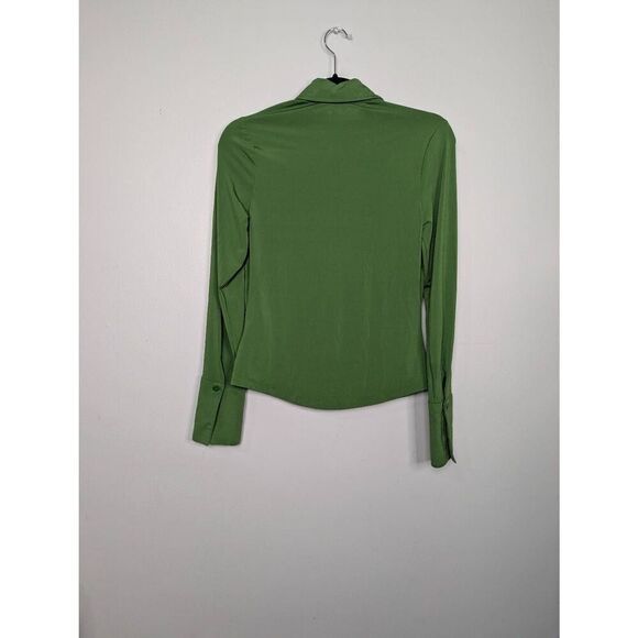 Abercrombie & Fitch slim jersey button down shirt green Small - Picture 5 of 10